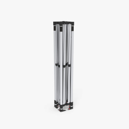 Collapsible heavy-duty accordion style aluminum frame for a 10ft pop-up event tent.