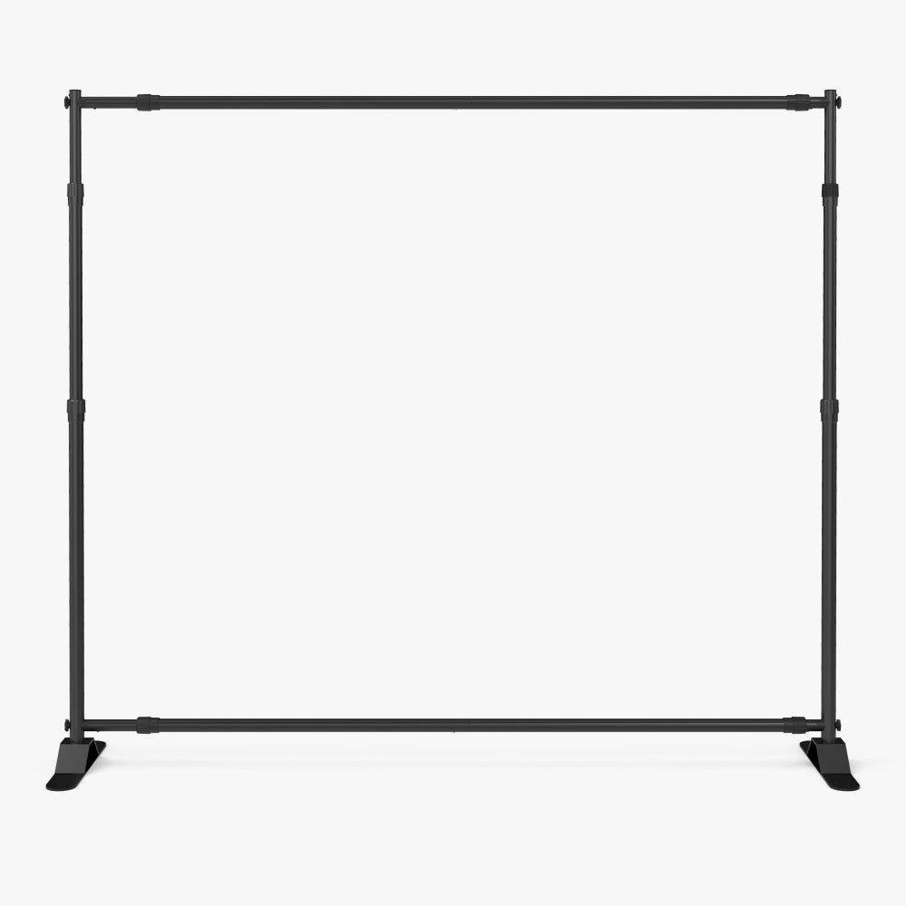 Backdrop frame set up without graphic installed, all manufactured by 760 Print in Vista.