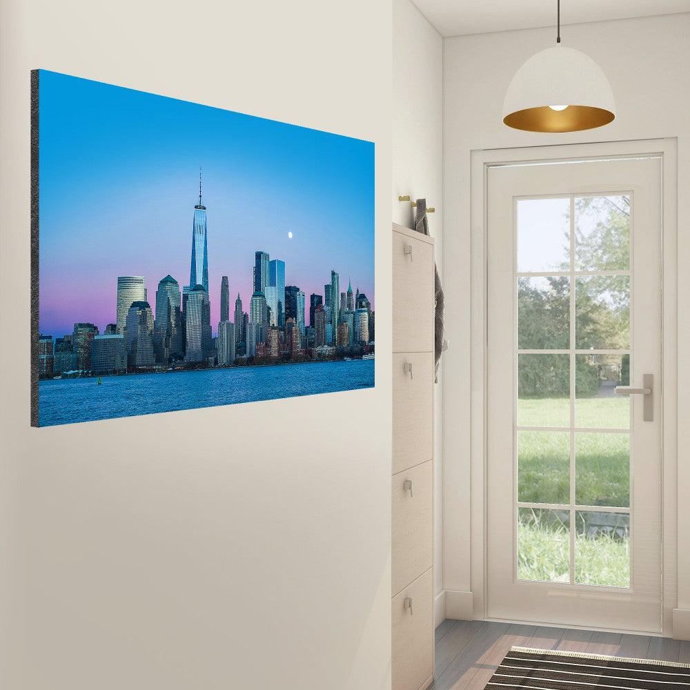 City skyline GatorFoam board print on a wall printed and installed by 760 Print in Vista. 