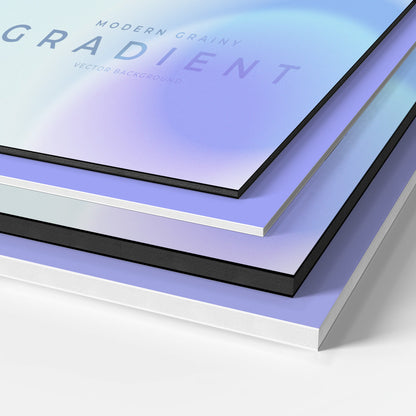 Custom printed GatorFoam board with a modern grainy purple gradient design, manufactured by 760 Print in Vista.