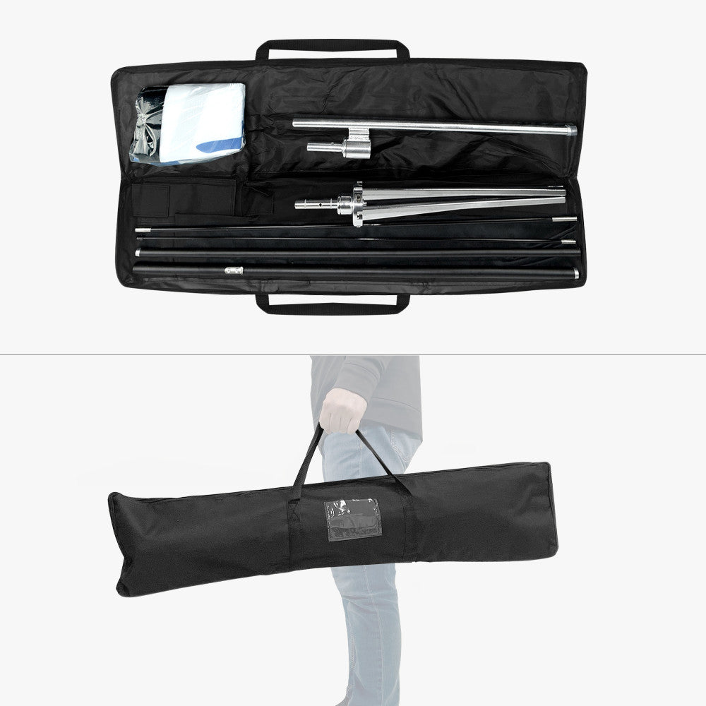 Black carrying case for the real estate feather angled flags sold by 760 Print in Vista.