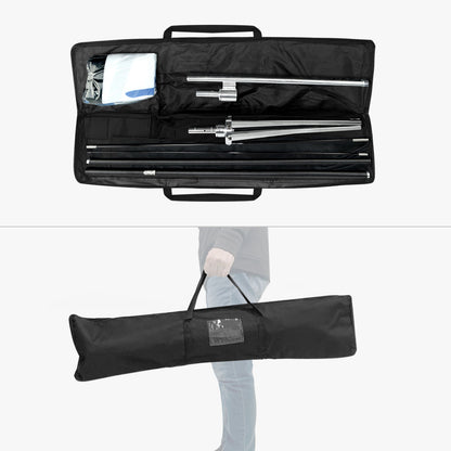 Black carrying case for the real estate feather angled flags sold by 760 Print in Vista.