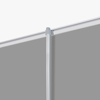 Close-up of the silver aluminum top snap rail clip securely holding the graphic material of a custom retractable banner, available at 760 Print in Vista.